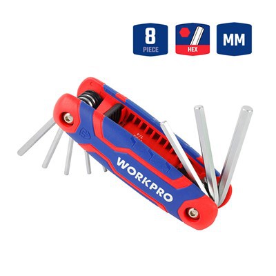 CLÉ HEXAGONALE PLIANTE MÉTRIQUE 8PC