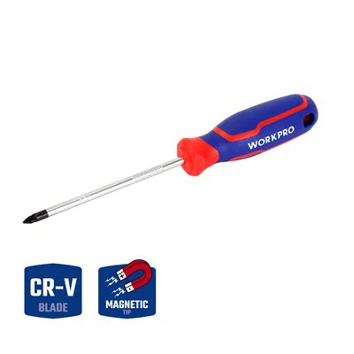 TOURNEVIS POZI WORKPRO CR-V AVEC POIGNÉE TRI-COULEUR, PZ0X75MM